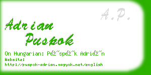adrian puspok business card